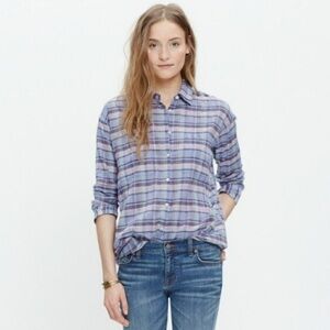Madewell Plaid Shrunken Trapeze Shirt